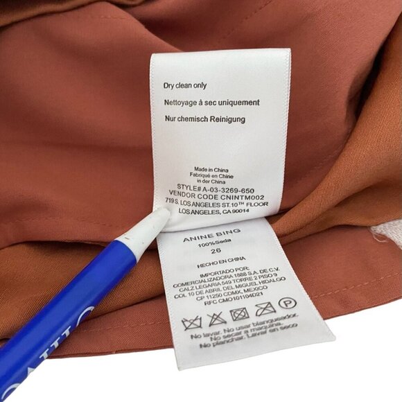 Anine Bing Carrie Pant in Silk Terracotta - Picture 7 of 12